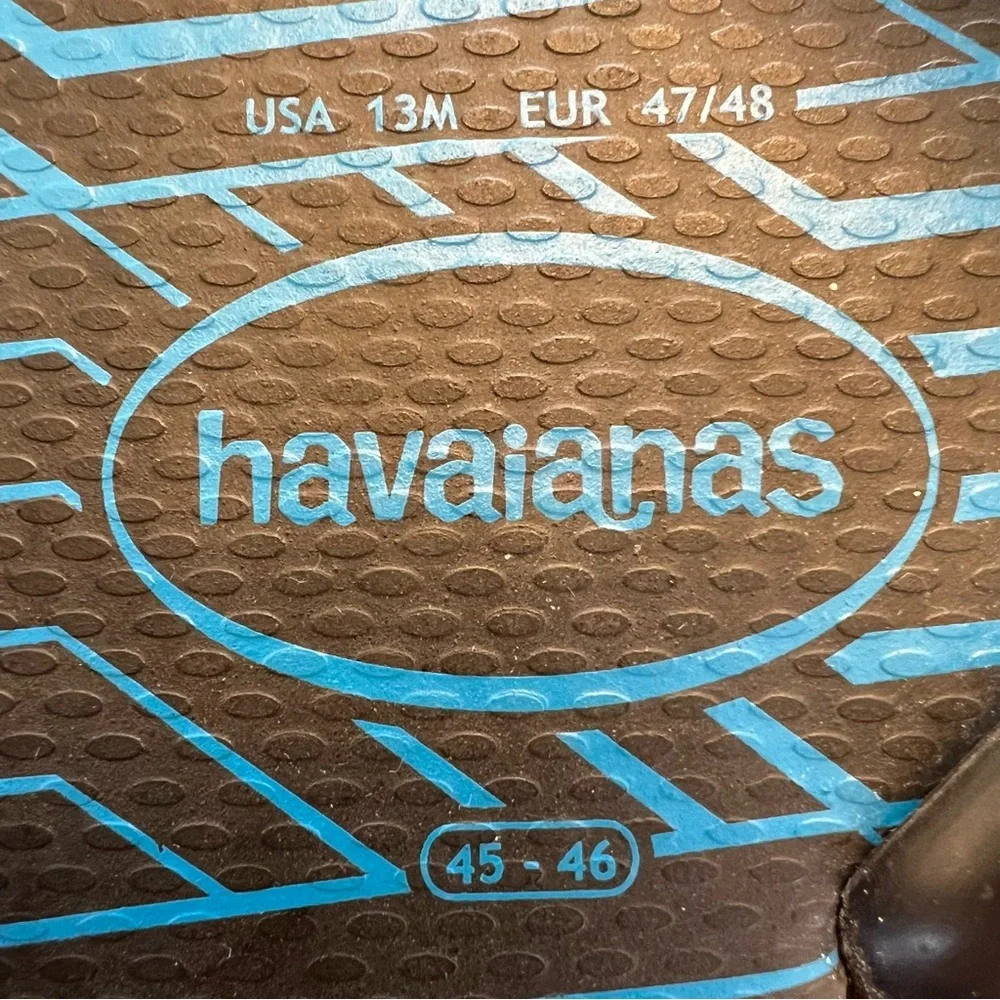 ✅ Havaianas 13 EU 45-46 black flip flops Sandals beach casual xl NWOT footwear
